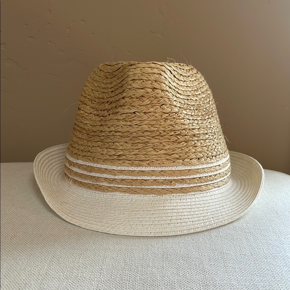 Kooringal Accessories - Kooringal Tan and White Straw Fedora Hat size 56cm